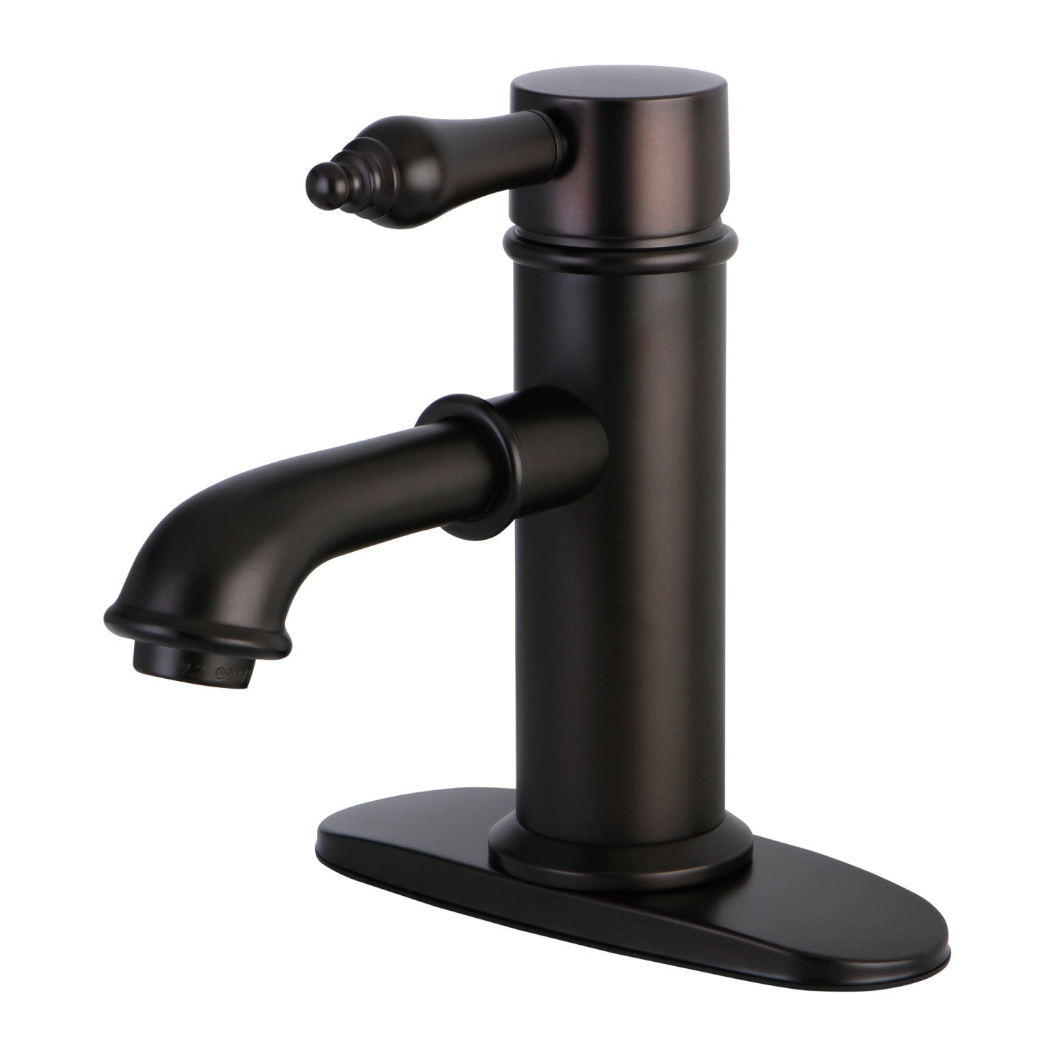 Kingston Tulare KS7415AL - Paris One-Handle 1-Hole Bathroom Faucet with Deck Plate and Brass Pop-Up Drain, Oil Rubbed Bronze — image 1